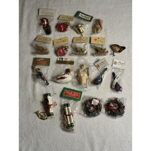Lot of 18 Vintage Christmas Ornaments Mixed Brands 80s 90s Holiday Trim Tree